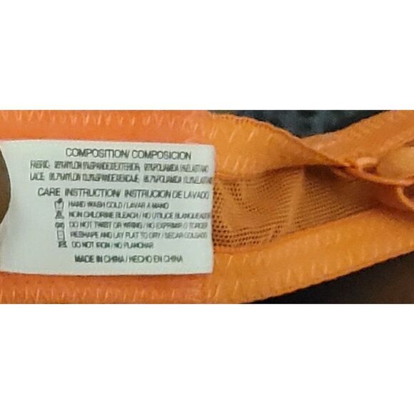 Hers By Herman Womens Orange Adjustable Strap Padded Push Up Bra Size 34B - Picture 6 of 8